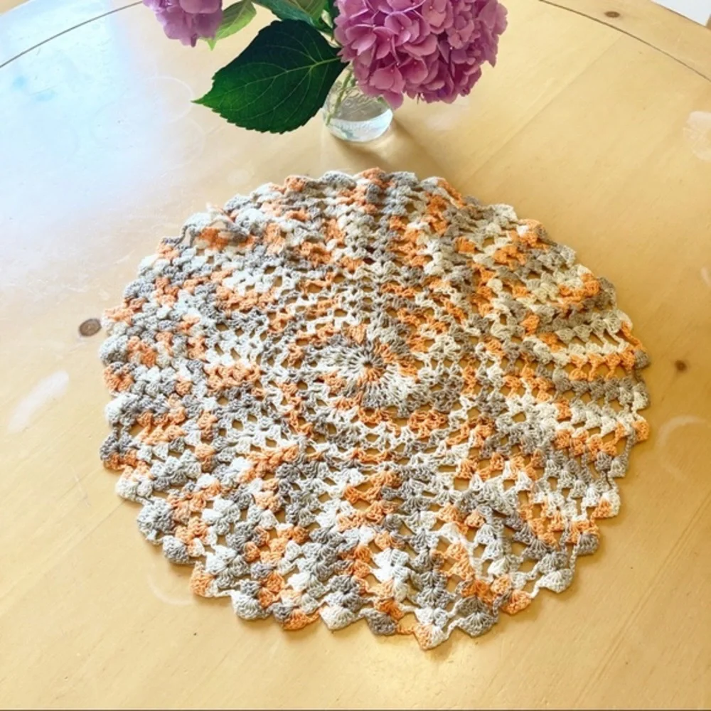 Large Vintage Hand Crocheted Lace Doily